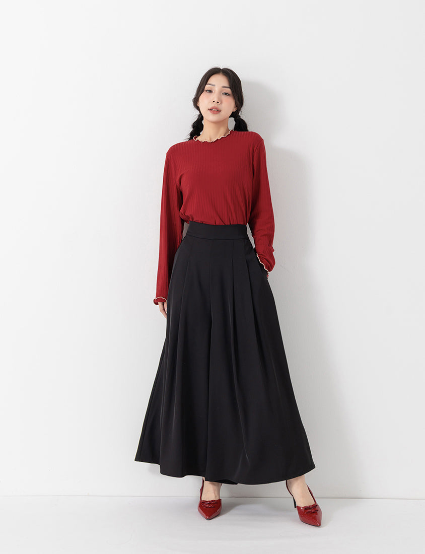 Instant Cooling Chiffon Pleated Plus Size Wide Leg Pants