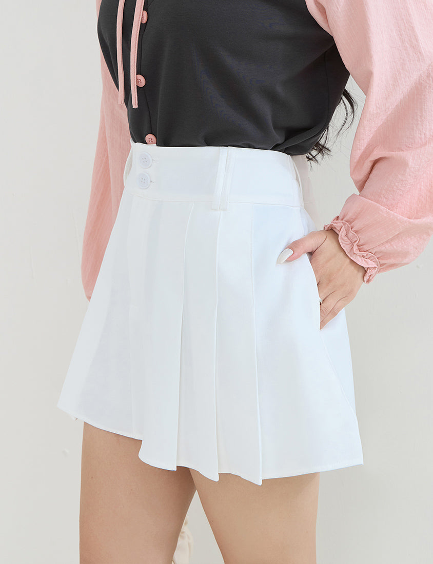 Slimming A-Line Pleated Plus Size Mini Skirt