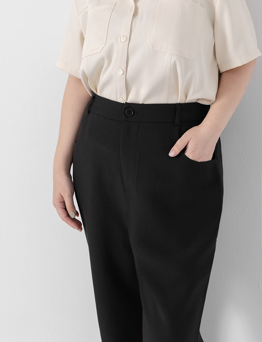 Perfect Proportion Slim Fit Plus Size Flared Trousers (Short)