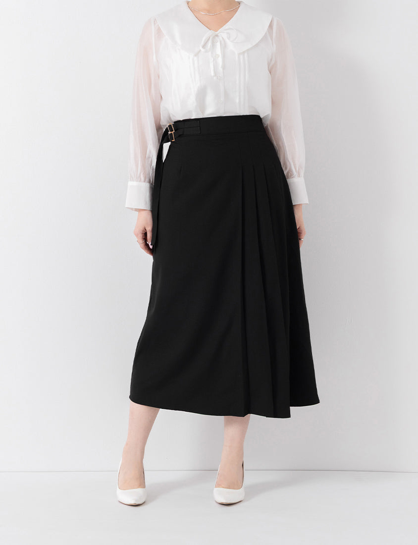 MISS. Ethereal Sheer Collared Plus Size Shirt (with Inner Cami)