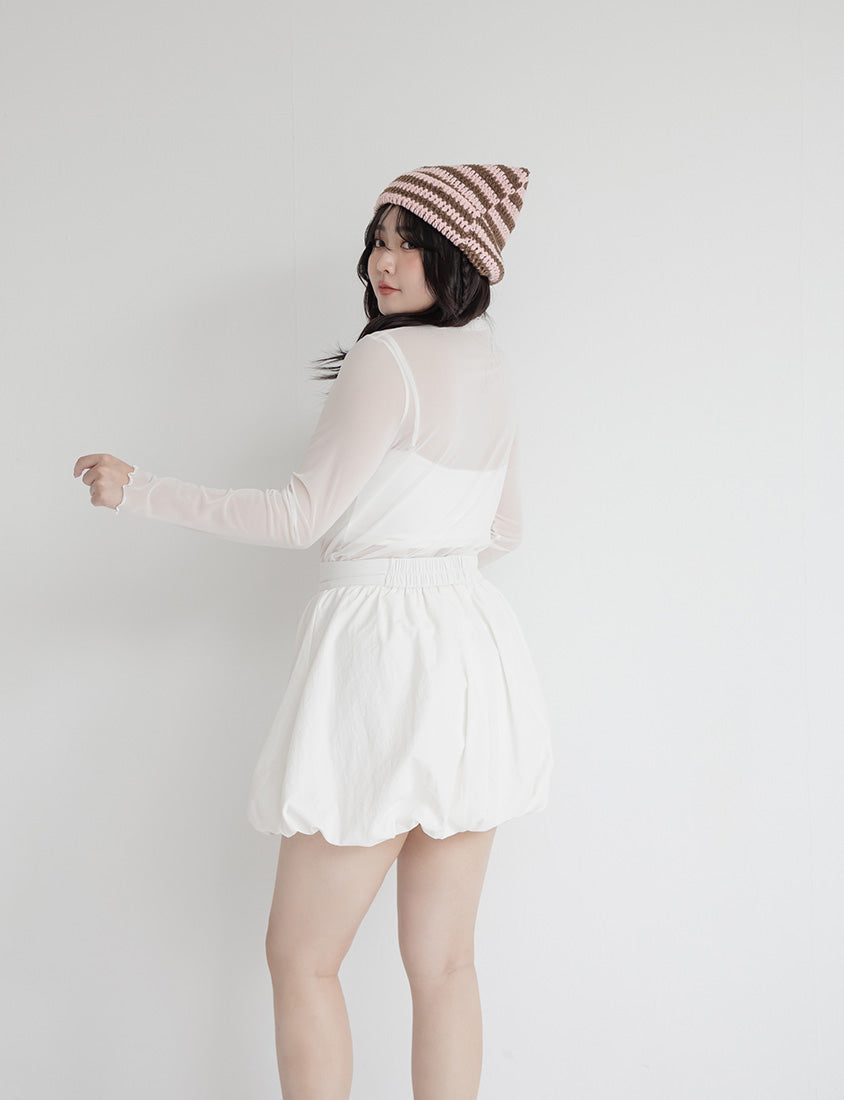 Versatile Ruffle Trim Sheer Long Sleeve Plus Size Top