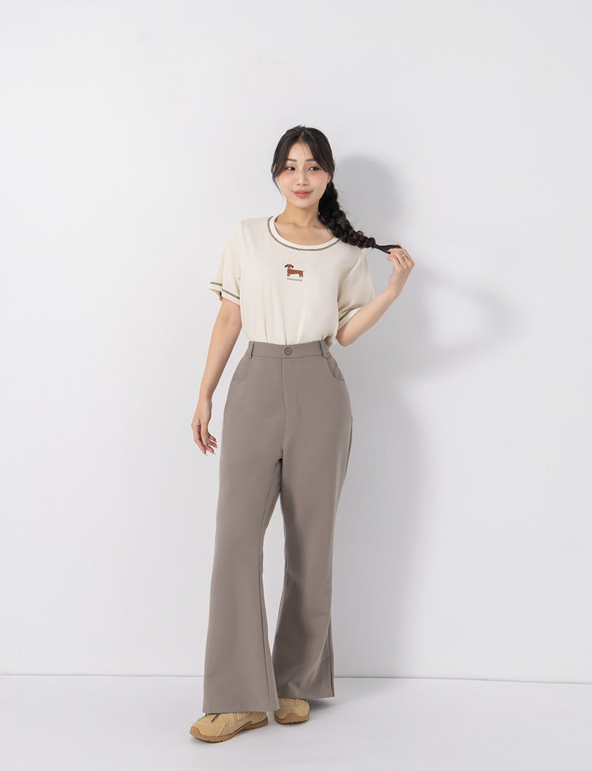 Perfect Proportion Slim Fit Plus Size Flared Trousers (Regular)
